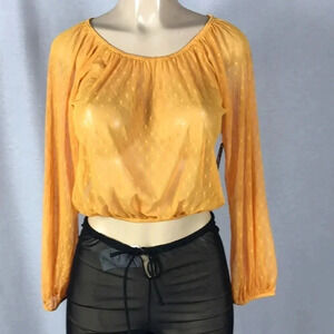 Topia mesh long sleeve crop top size small